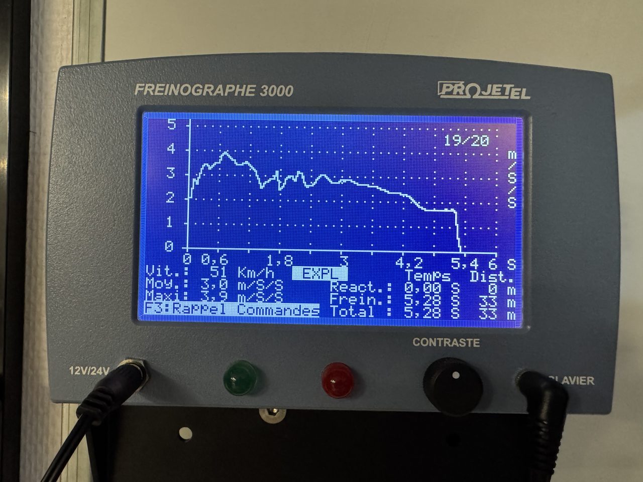 Freinographe 3000 — mesure de décélération